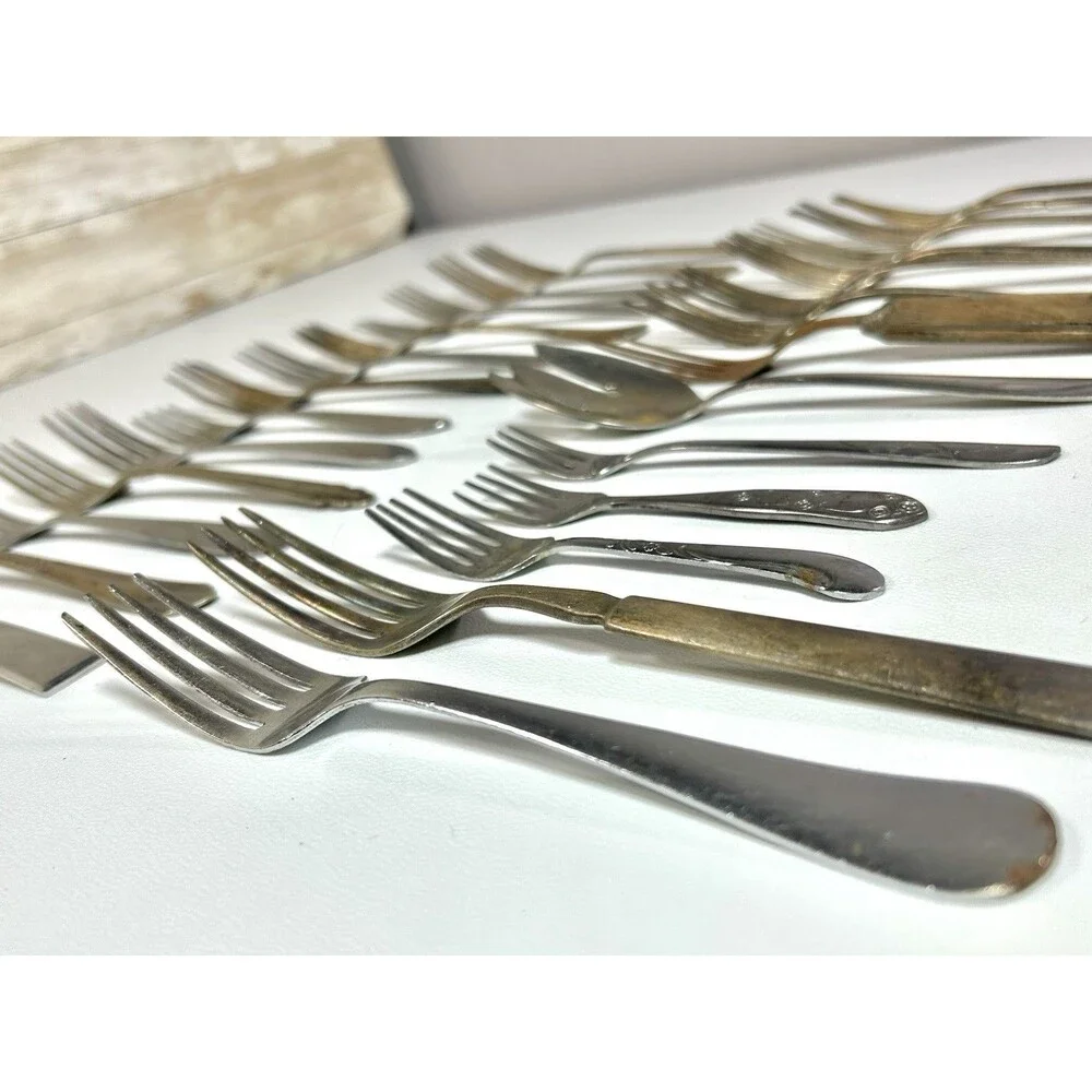 Lot Of 26 Antique Forks Silverware Craft Lot Some Wear Rust